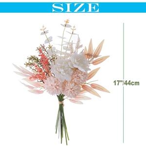 Chic Faux Floral Arrangement with White and Peach Blooms